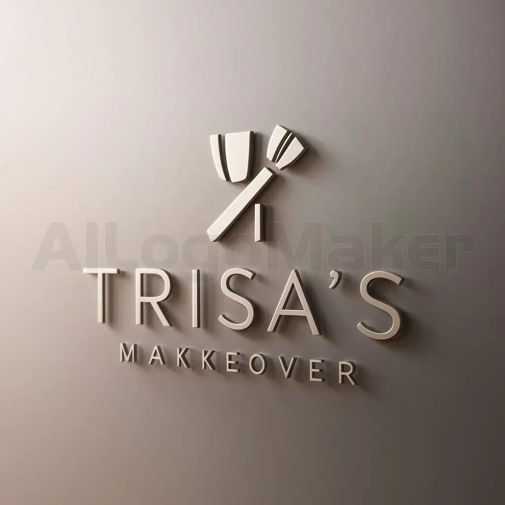 a logo design,with the text "Trisa's Makeover", main symbol:Makeup Artist,Moderate,be used in Beauty Spa industry,clear background