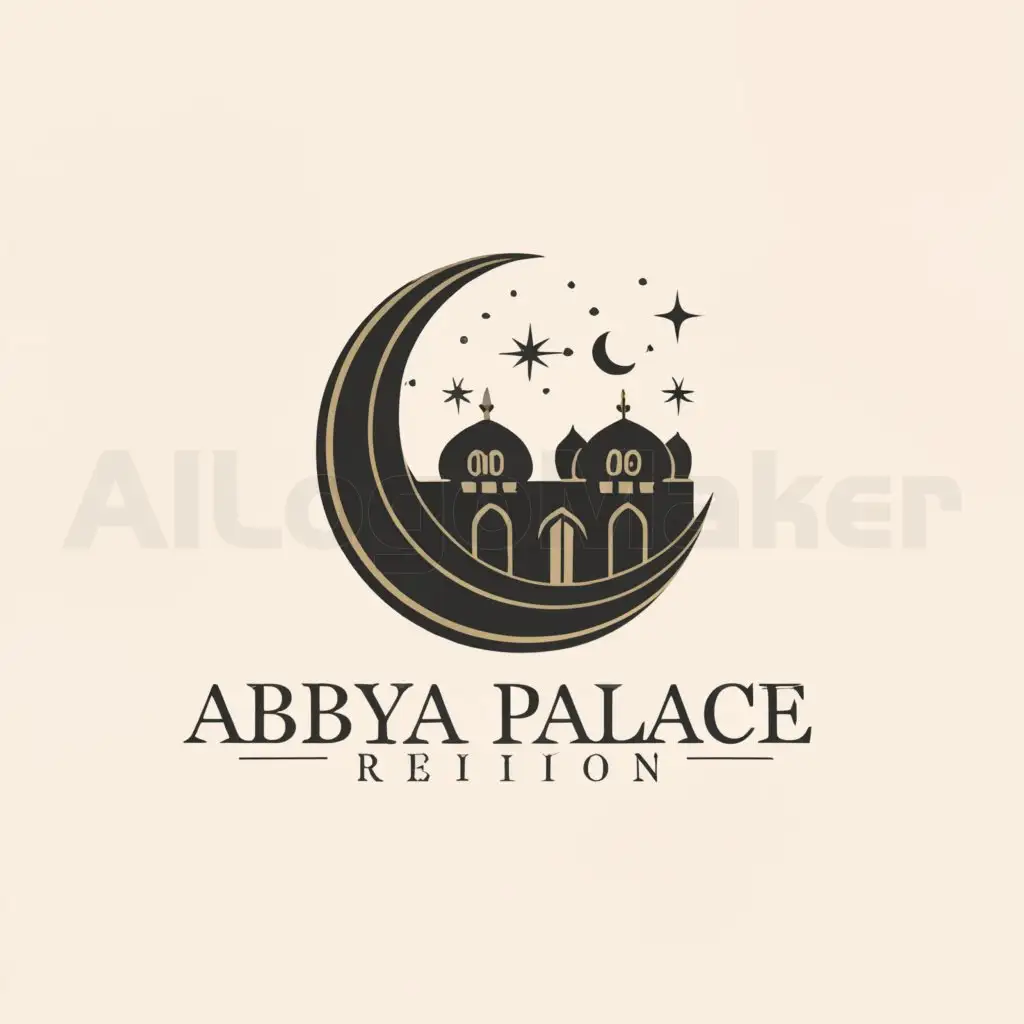 a logo design,with the text "ABAYA PALACE", main symbol:MOON AND A STAR,Moderate,be used in Religious industry,clear background