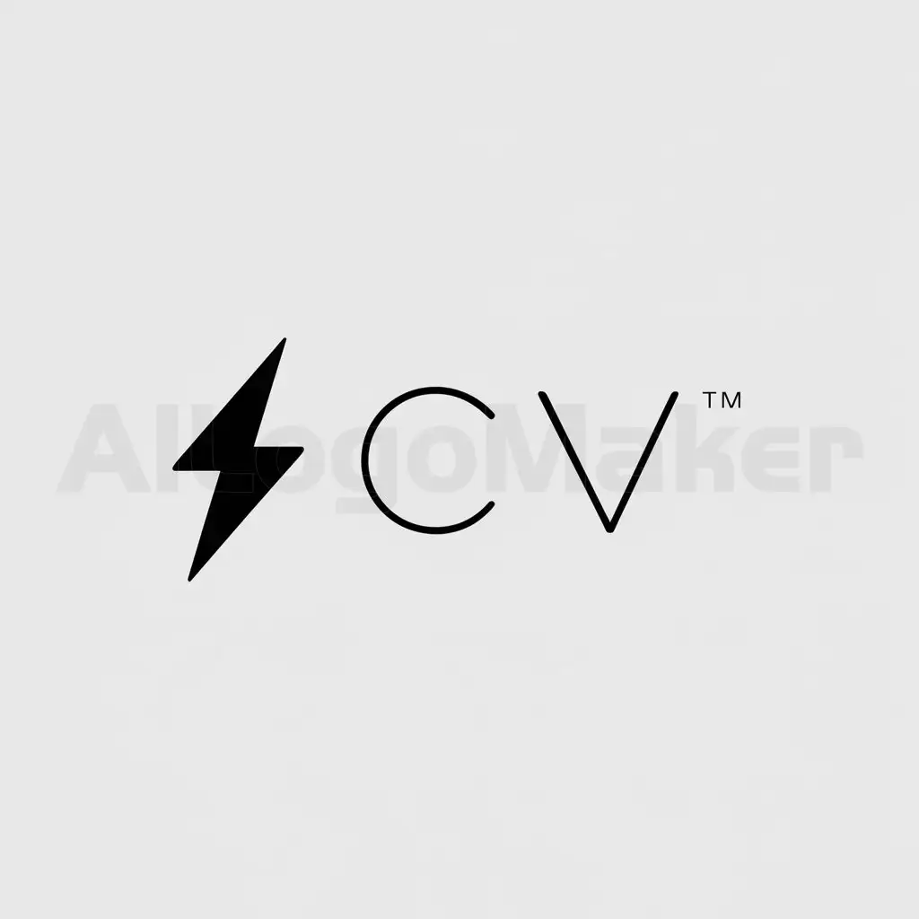 a logo design,with the text "CV", main symbol:a lightning bolt,Minimalistic,be used in Nonprofit industry,clear background