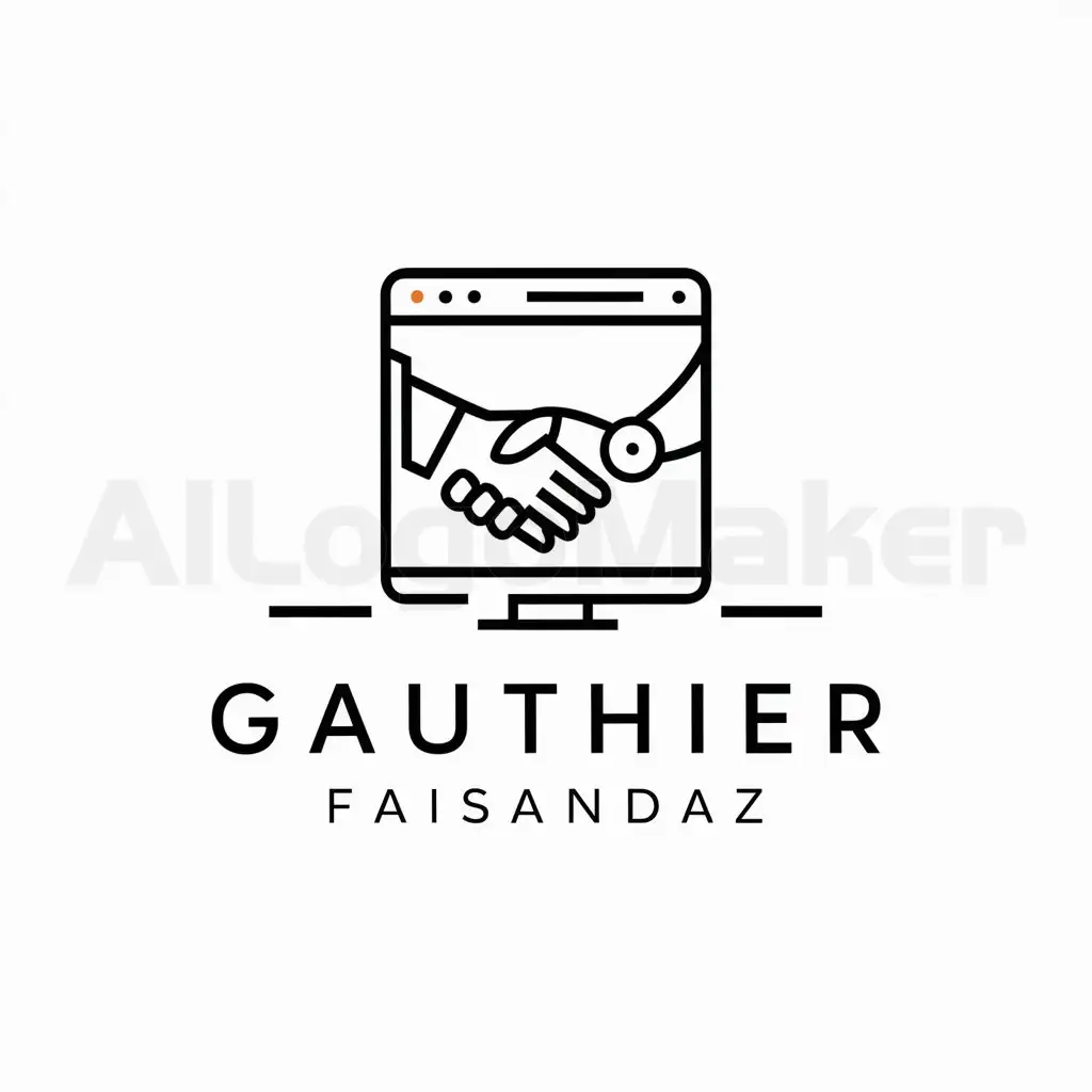 a logo design,with the text "Gauthier FAISANDAZ", main symbol:informatique, ia, human-machine interaction, clear background,Minimalistic,be used in Technology industry,clear background
