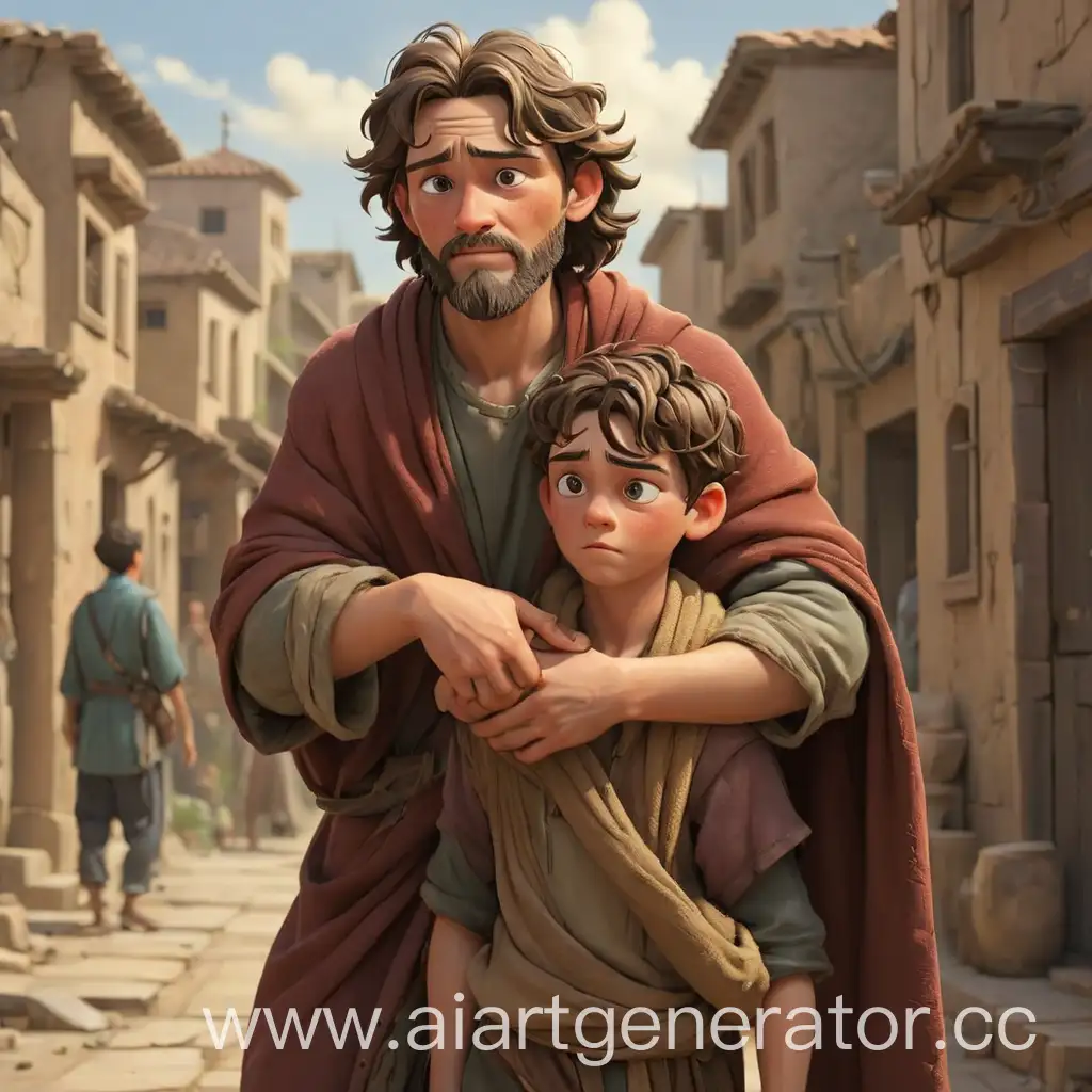 Colorful-Cartoonish-Return-of-the-Prodigal-Son-Illustration