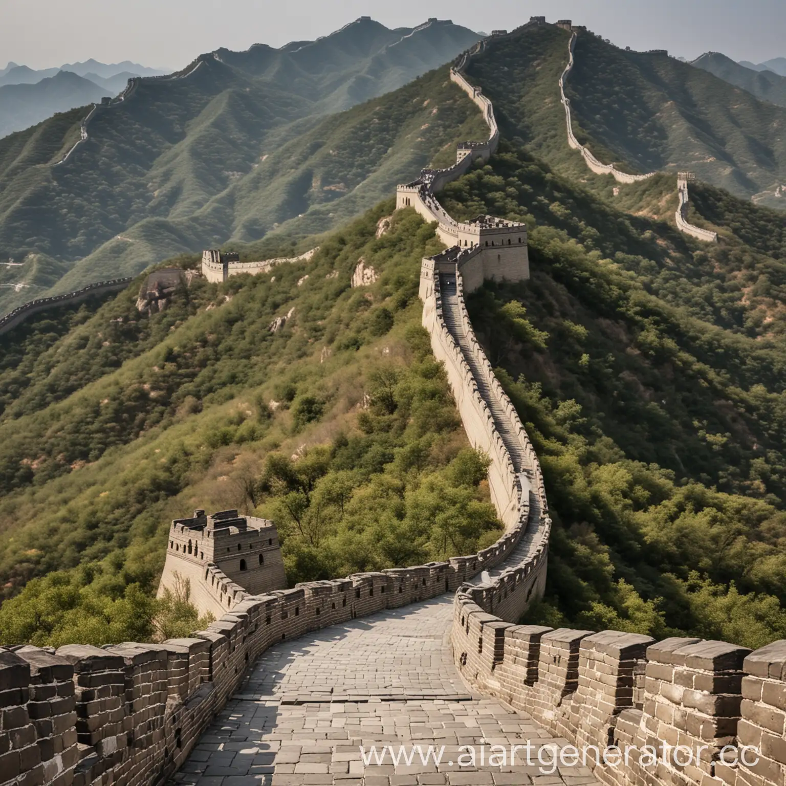 The Great Wall of China's  various sections, showcasing its magnitude and grandeur