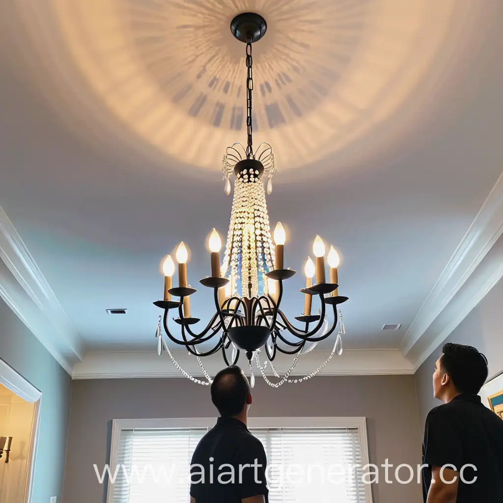 Luxurious-Chandelier-Installation-Elegant-Lighting-Fixture-in-Opulent-Setting