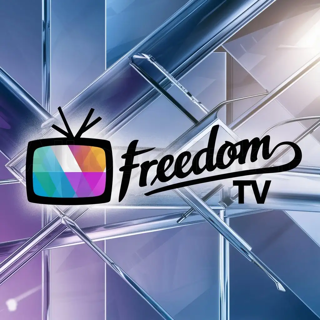 a logo design,with the text "Freedom TV", main symbol:TV,complex,clear background