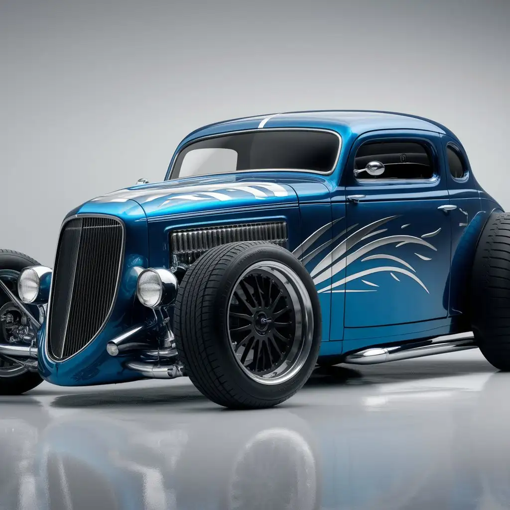 realistic picture of a real ai  hot rod.