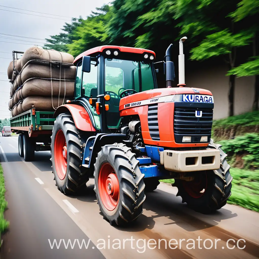 Rural-Scene-Tractor-Hauling-Kuraga-in-Tow