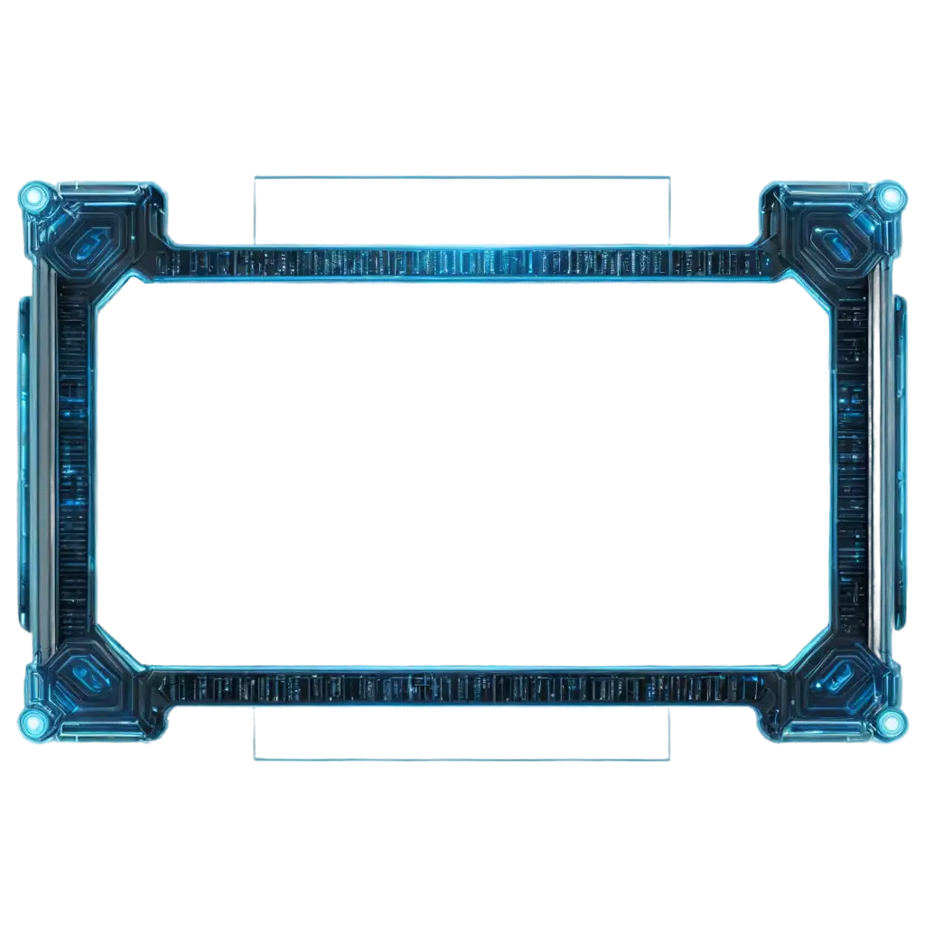 rectangular border for a user interface panel, sci-fi style, with 4 sides to it