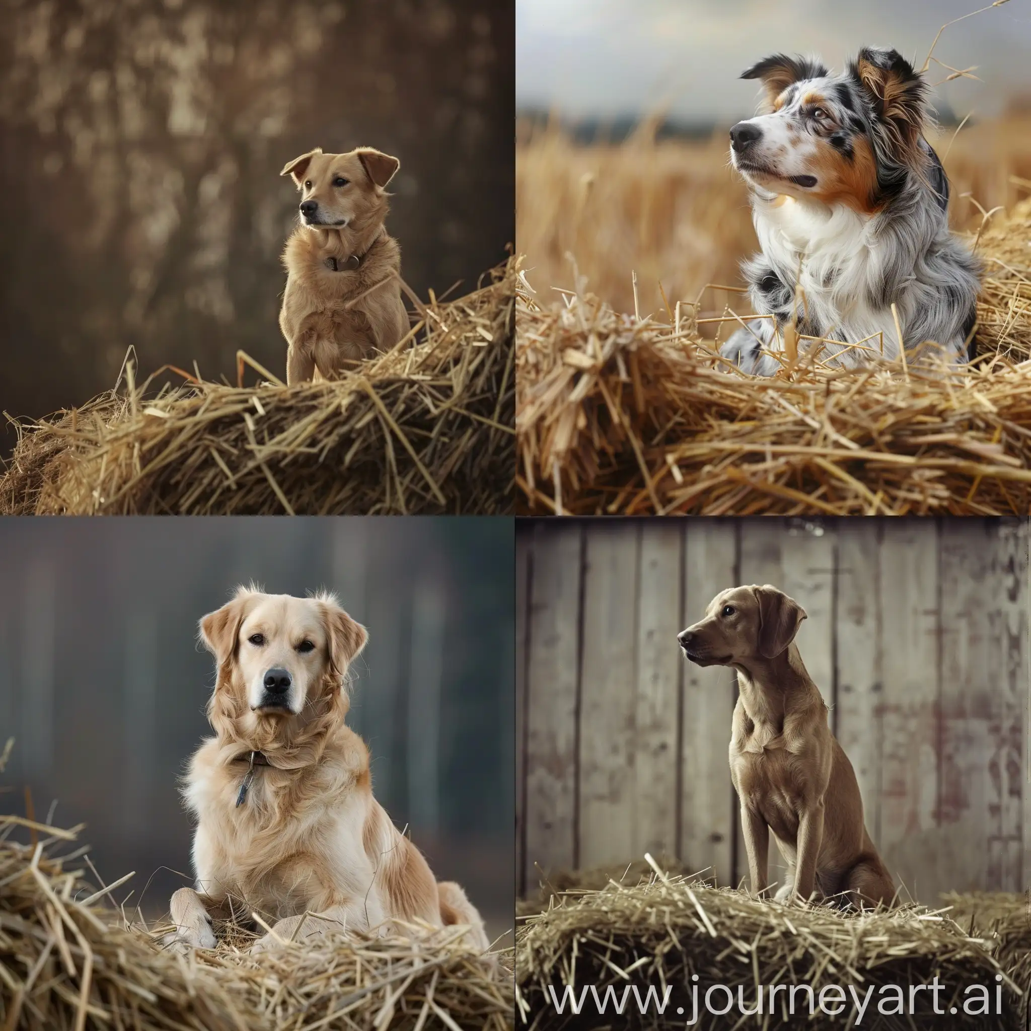 Adorable-Dog-Resting-on-a-Hay-Bale