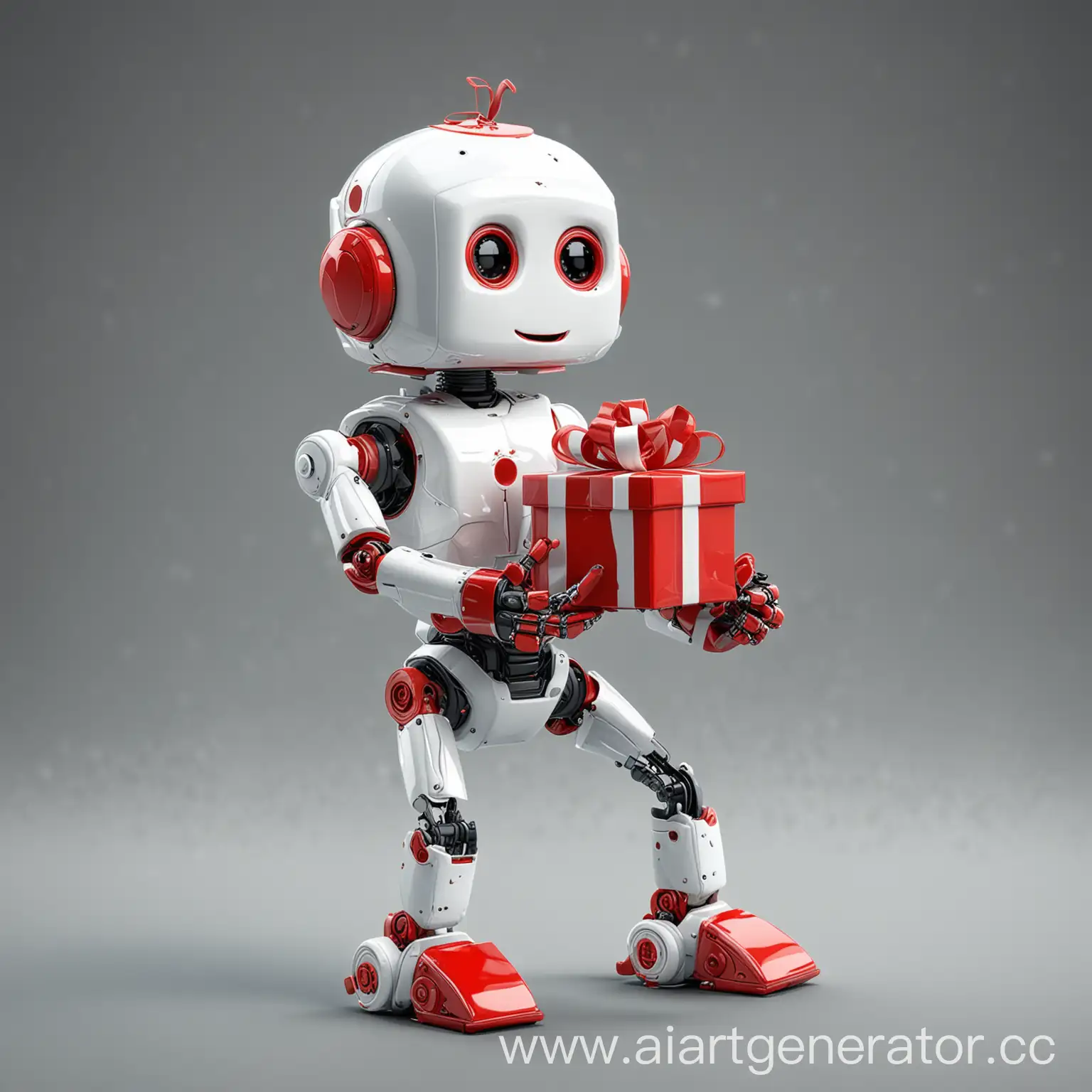 Kind-Little-Robot-Giving-a-Gift-in-an-Infinite-Landscape