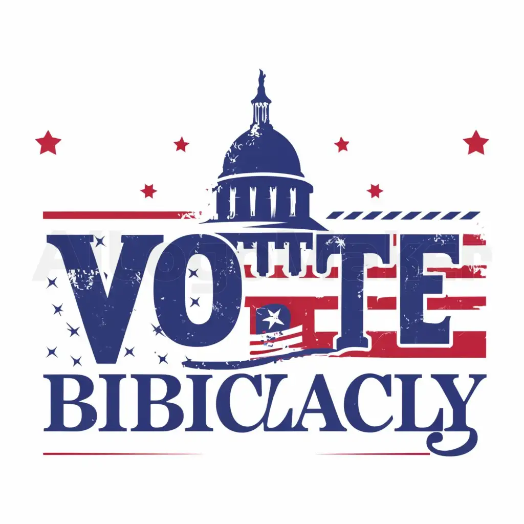 a logo design,with the text "Vote Biblically", main symbol:USA political, cross or any other Christianity symbol is going inside the baletbox, political theme,,Moderate,be used in Others industry,clear background