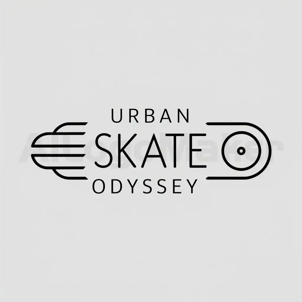 a logo design,with the text "Urban Skate Odyssey", main symbol:Skateboard,Minimalistic,be used in Travel industry,clear background