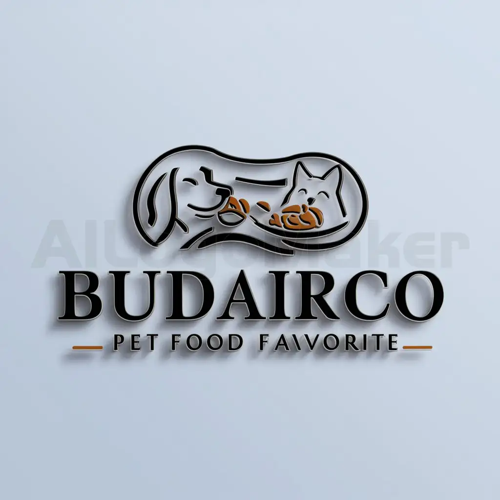 a logo design,with the text "Budairco", main symbol:Pet Food Favorite,complex,be used in Animals Pets industry,clear background