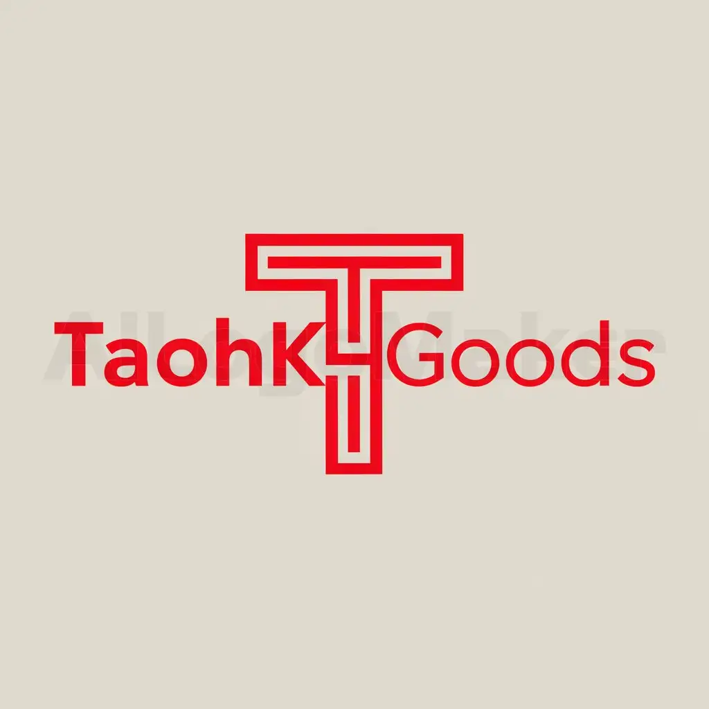 LOGO-Design-for-TaoHKGoods-Vibrant-Red-TShaped-Font-Symbolizing-Positive-Energy