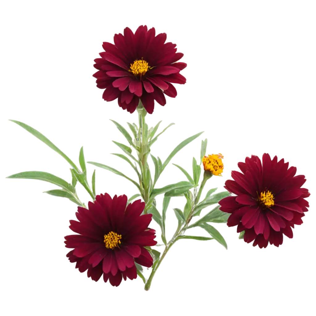 maroon marigold flowers