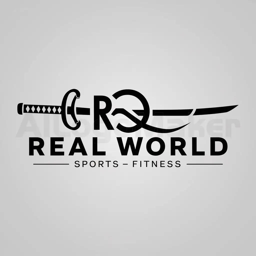 a logo design,with the text "real world", main symbol:katna,complex,be used in Sports Fitness industry,clear background