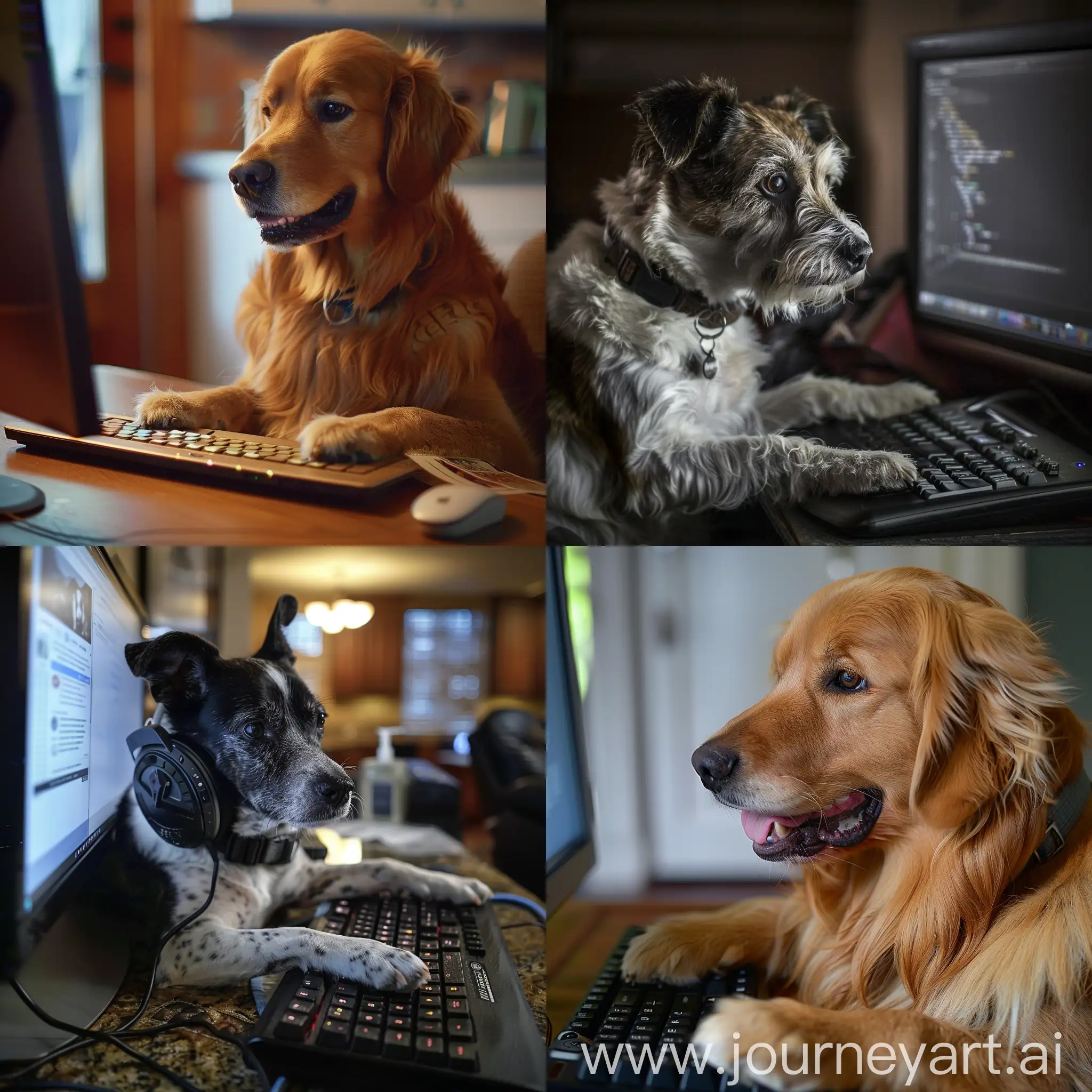 Dog-Playing-Computer-with-M0ti0-Collar-Tag