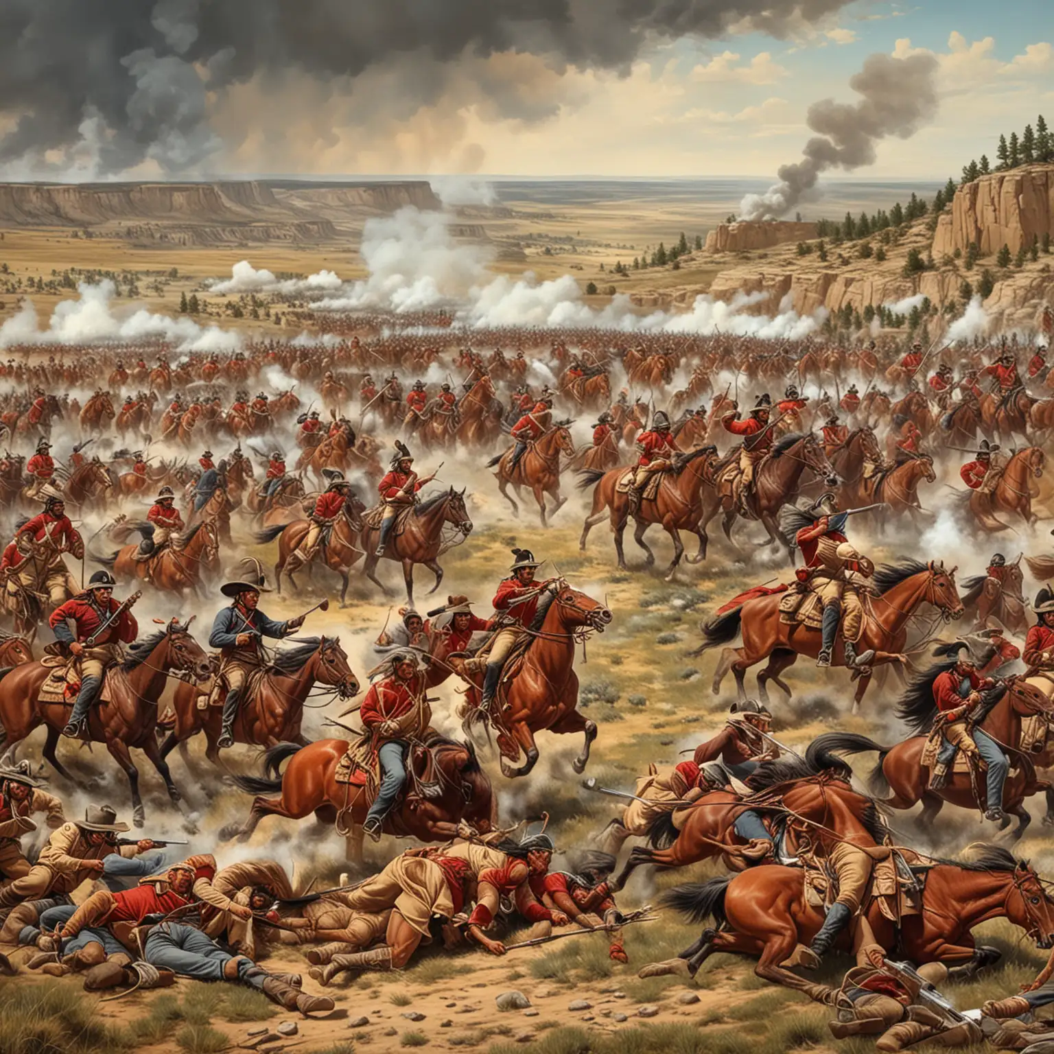 Historic Battle Reenactment Clash at Little Big Horn