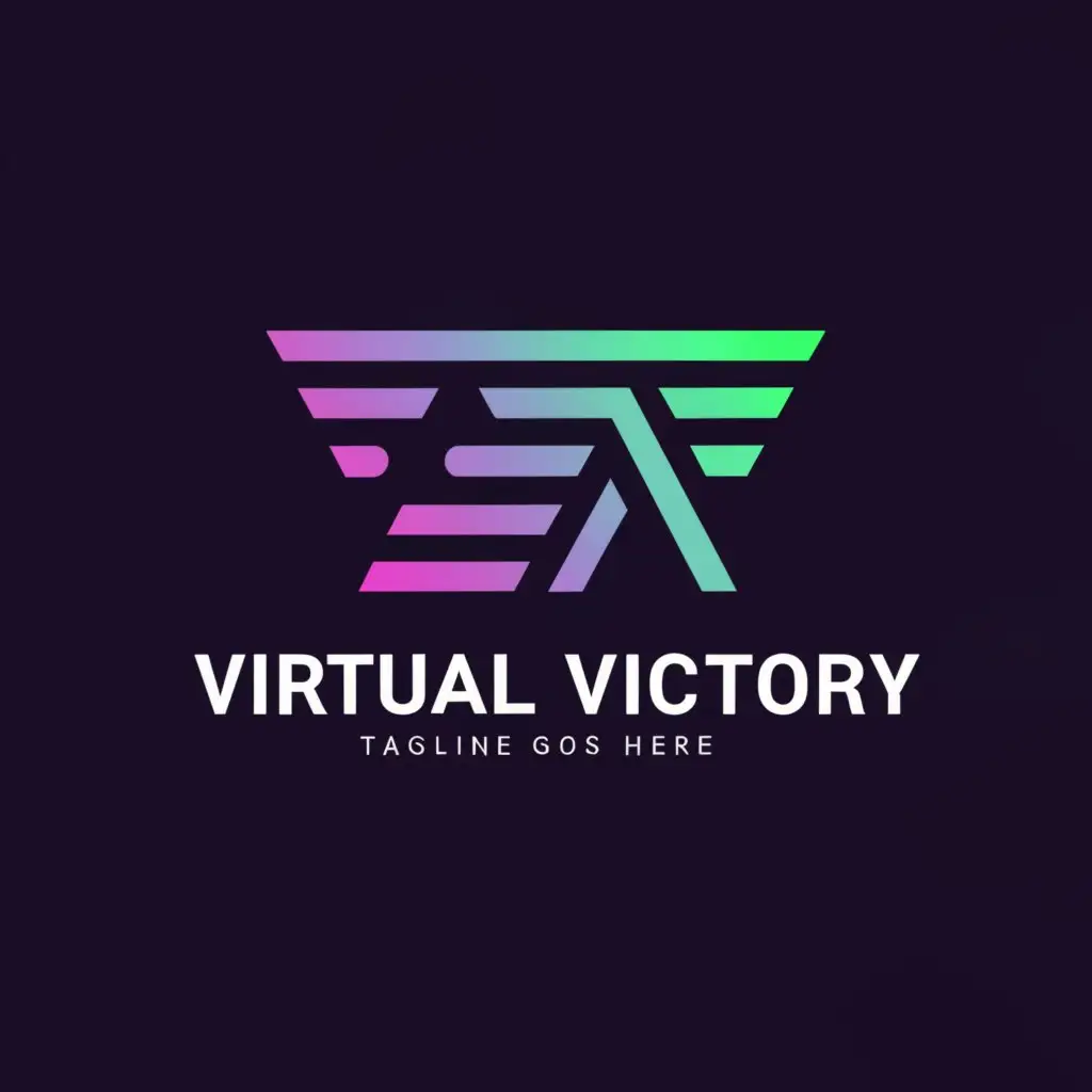 a logo design,with the text "VIRTUAL VICTORY", main symbol:GAMING OBJECTS, SHAPES,Moderate,be used in Entertainment industry,clear background