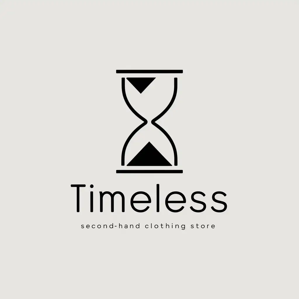 Create a logo for my second hand clothing store. The shop is called "Timeless". The logo must be identical to the one in the image, except that instead of the writing, there must be the name of my shop