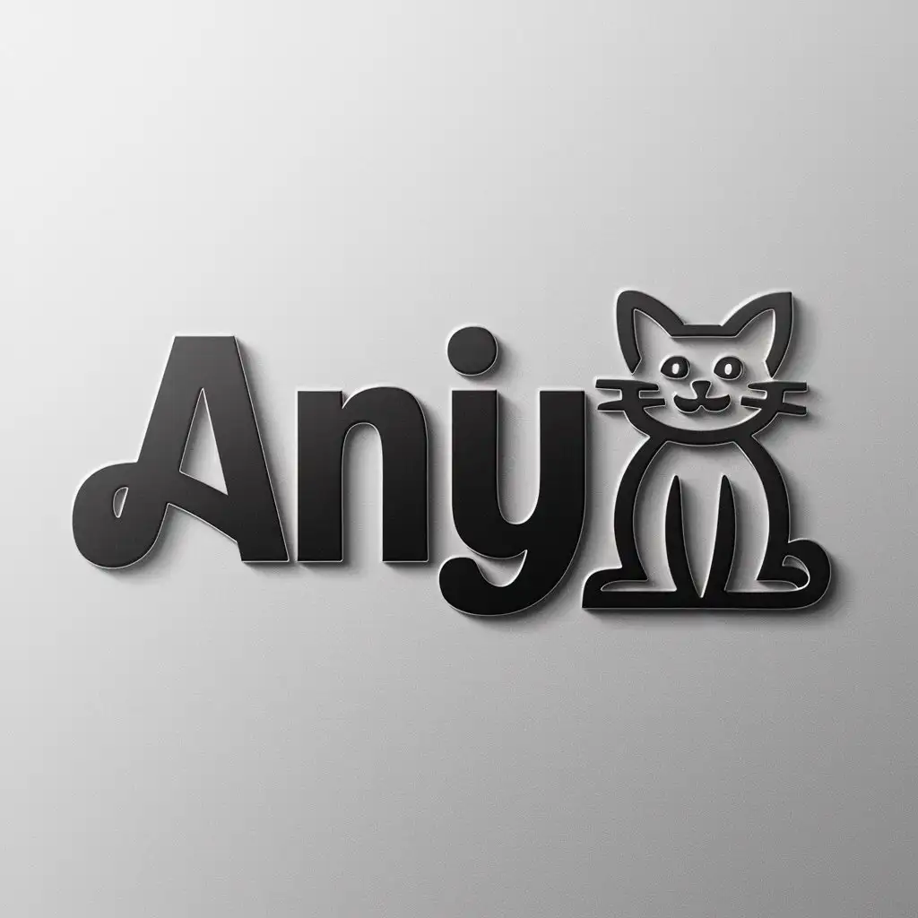 a logo design,with the text "Anju", main symbol:cat,Moderate,be used in Internet industry,clear background