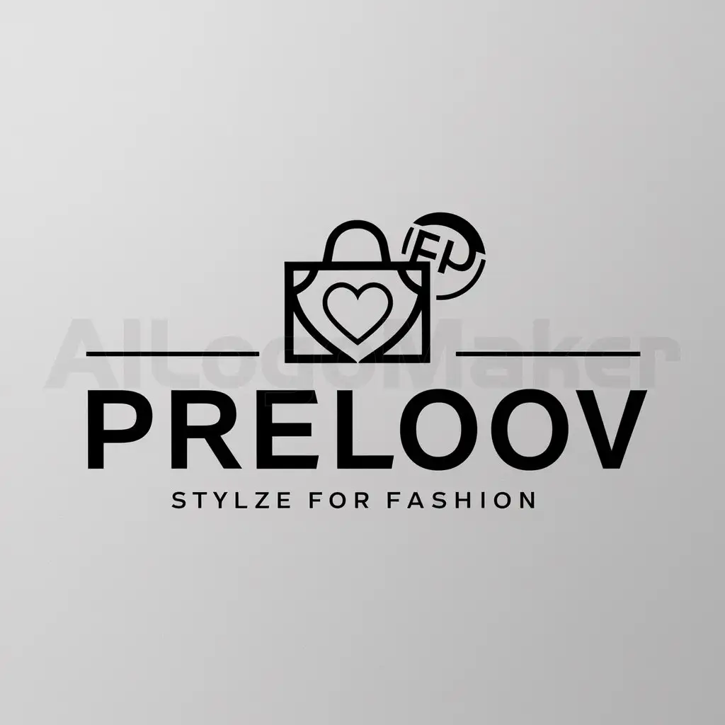 a logo design,with the text "Preloov", main symbol:bag, heart, sign,Moderate,clear background