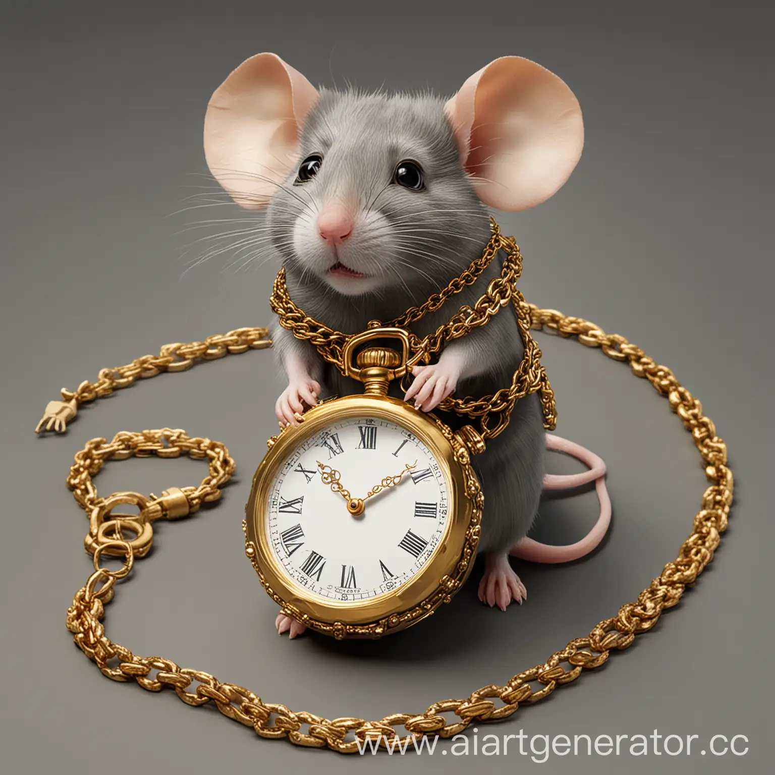 Luxurious-Mouse-Adorned-with-Golden-Chains-and-Watches