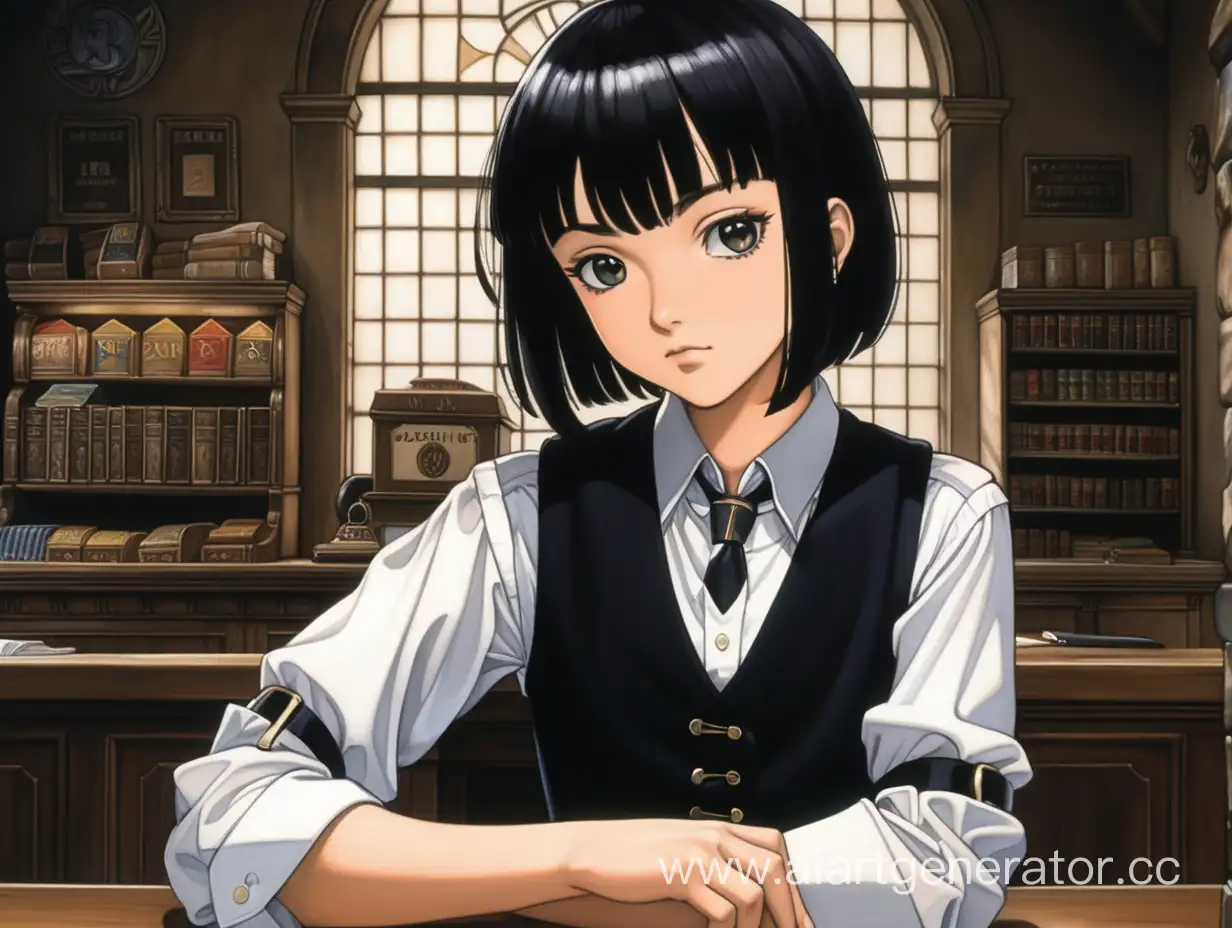 Medieval-Bank-Teller-Girl-with-Studious-Gaze-Anime-90s-Style