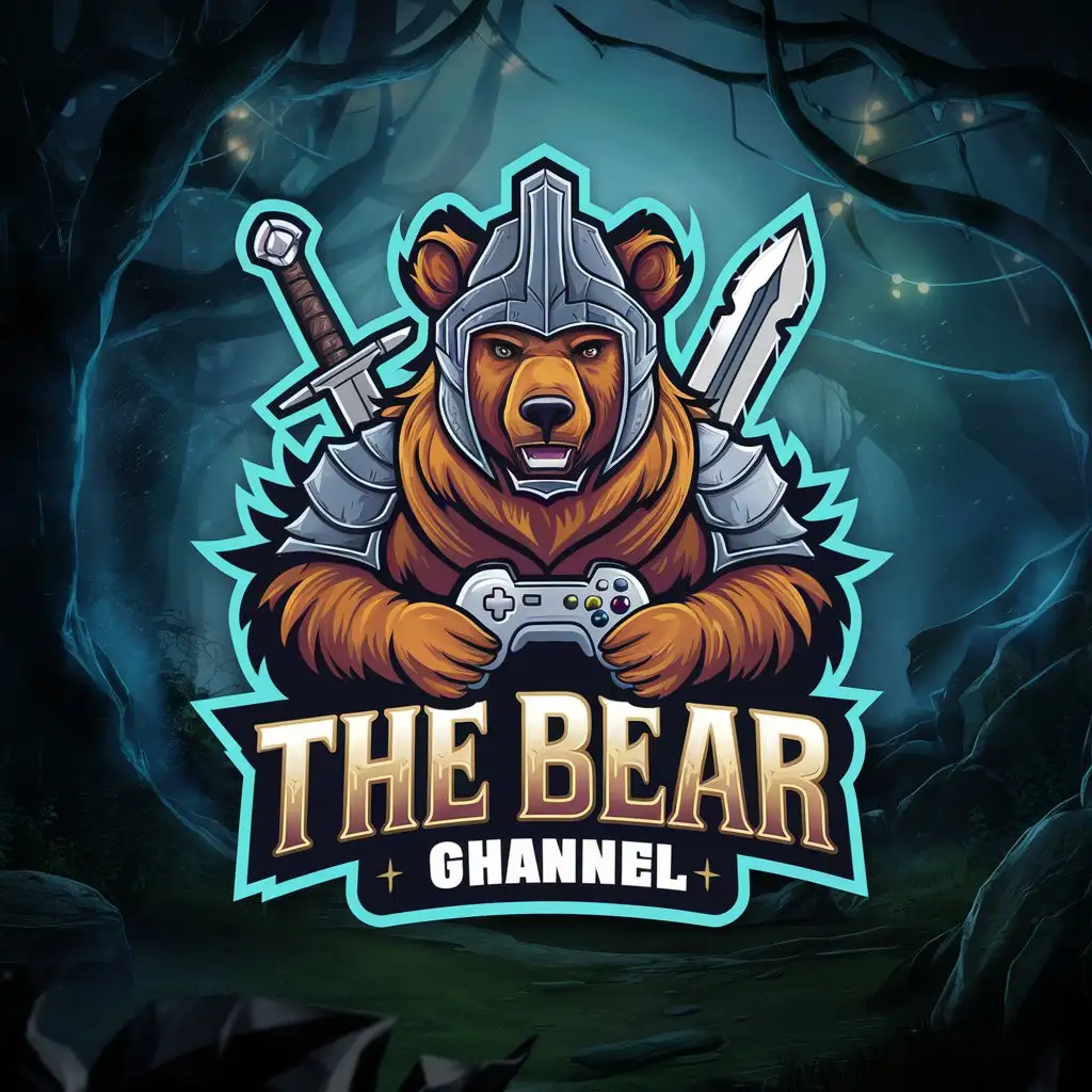 Fantasy Bear Gaming Logo Adventure Emblem for Gaming Channel