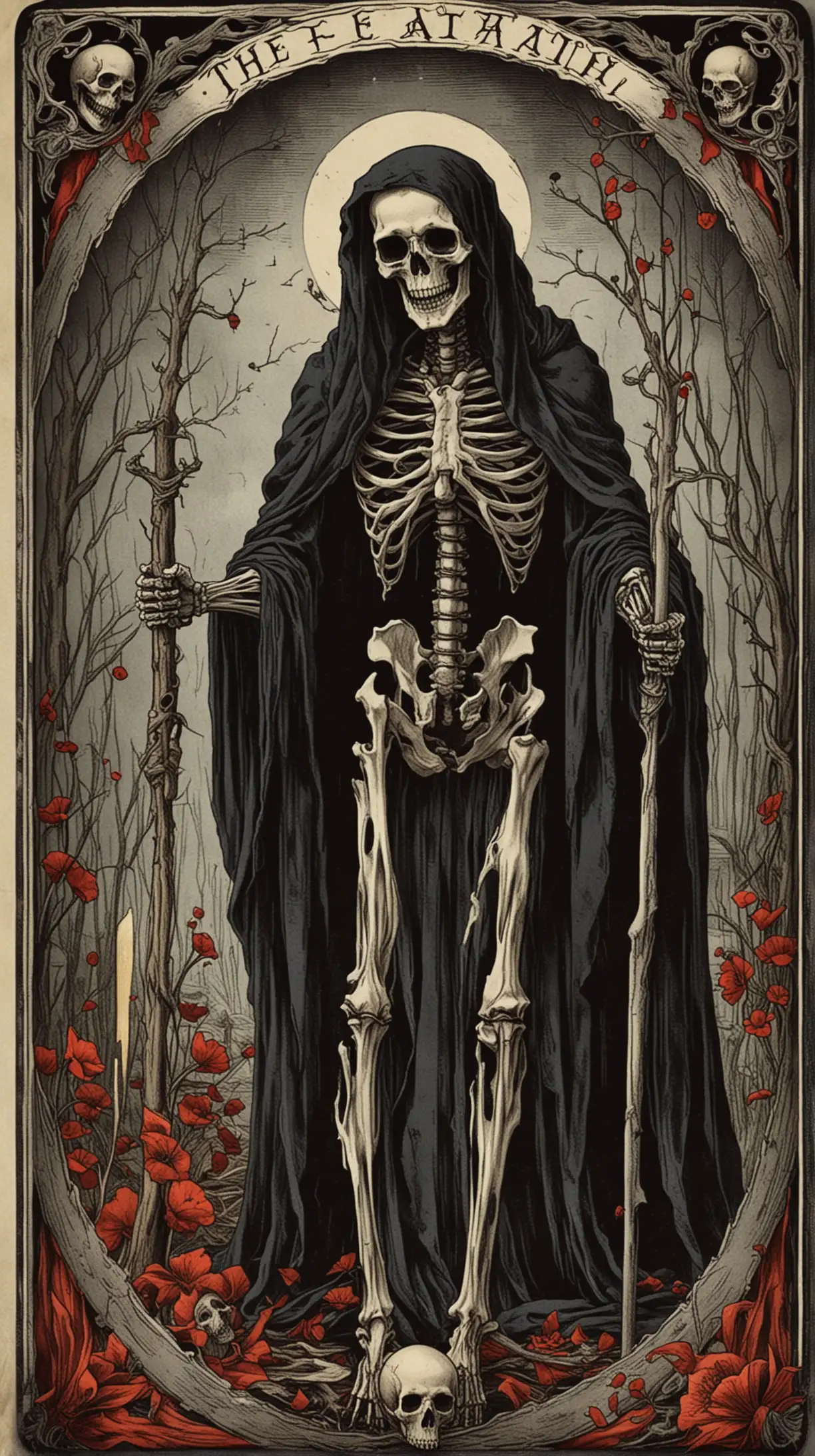 Death Tarot Card Symbolism in Mystical Setting