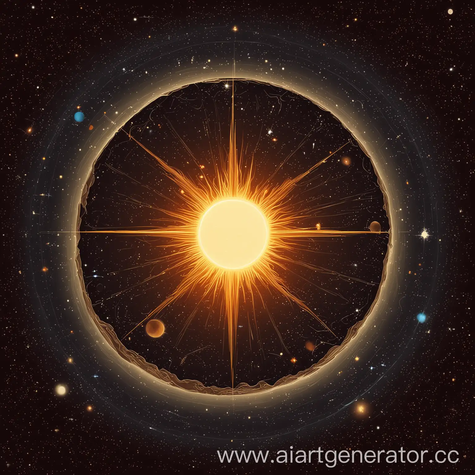 иллюстрация, астрономия, образование звезды Солнце, фон