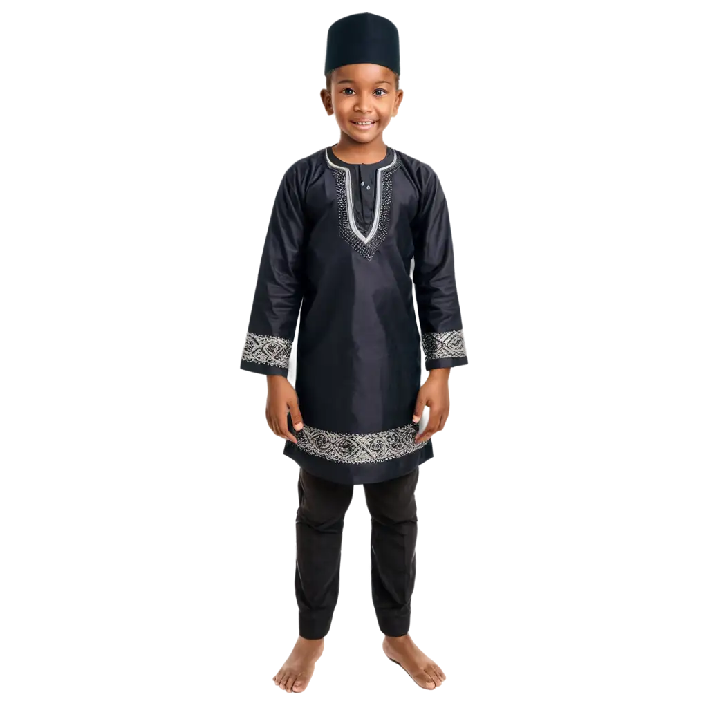 Cute black boy wearing local hausa dresses