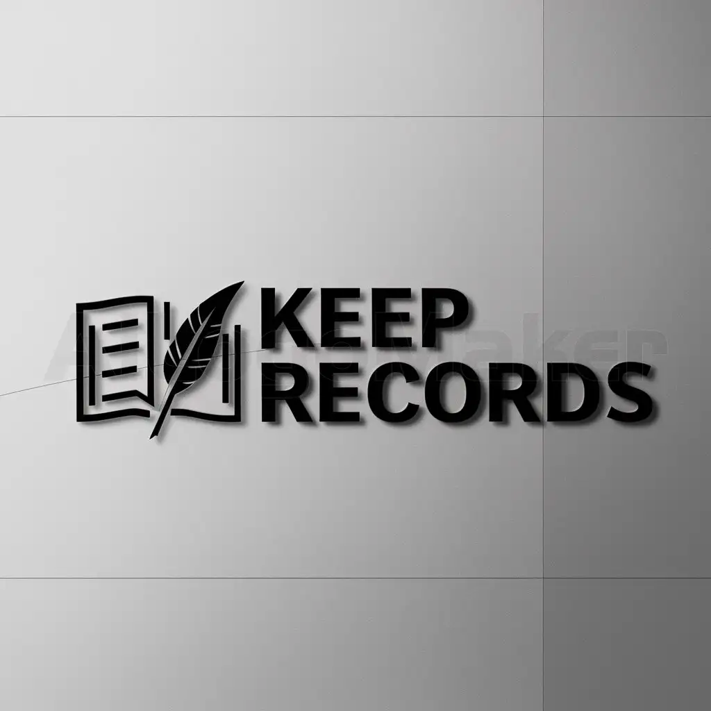 a logo design,with the text "keep records", main symbol:ledger,Moderate,be used in Others industry,clear background