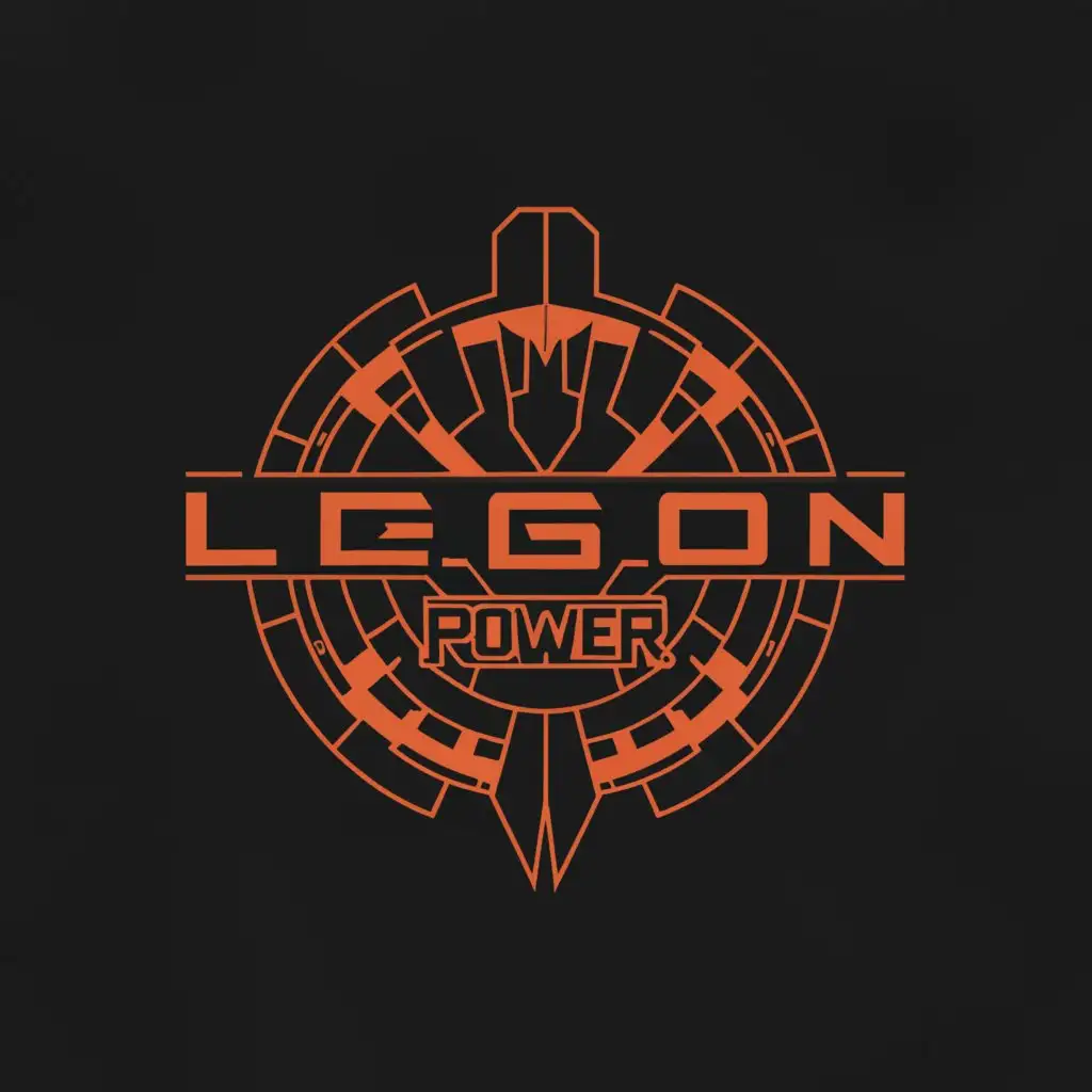 a logo design,with the text "Legion of power", main symbol:a logo design,with the text "Legion of power", main symbol:Logo on the theme of the game Halo Infinite in red-black style,Moderate,be used in games industry,clear background,Moderate,be used in games industry,clear background