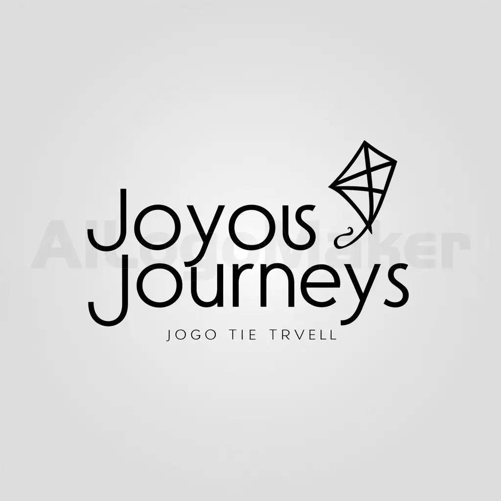 a logo design,with the text "Joyous Journeys", main symbol:kite,Minimalistic,be used in Travel industry,clear background