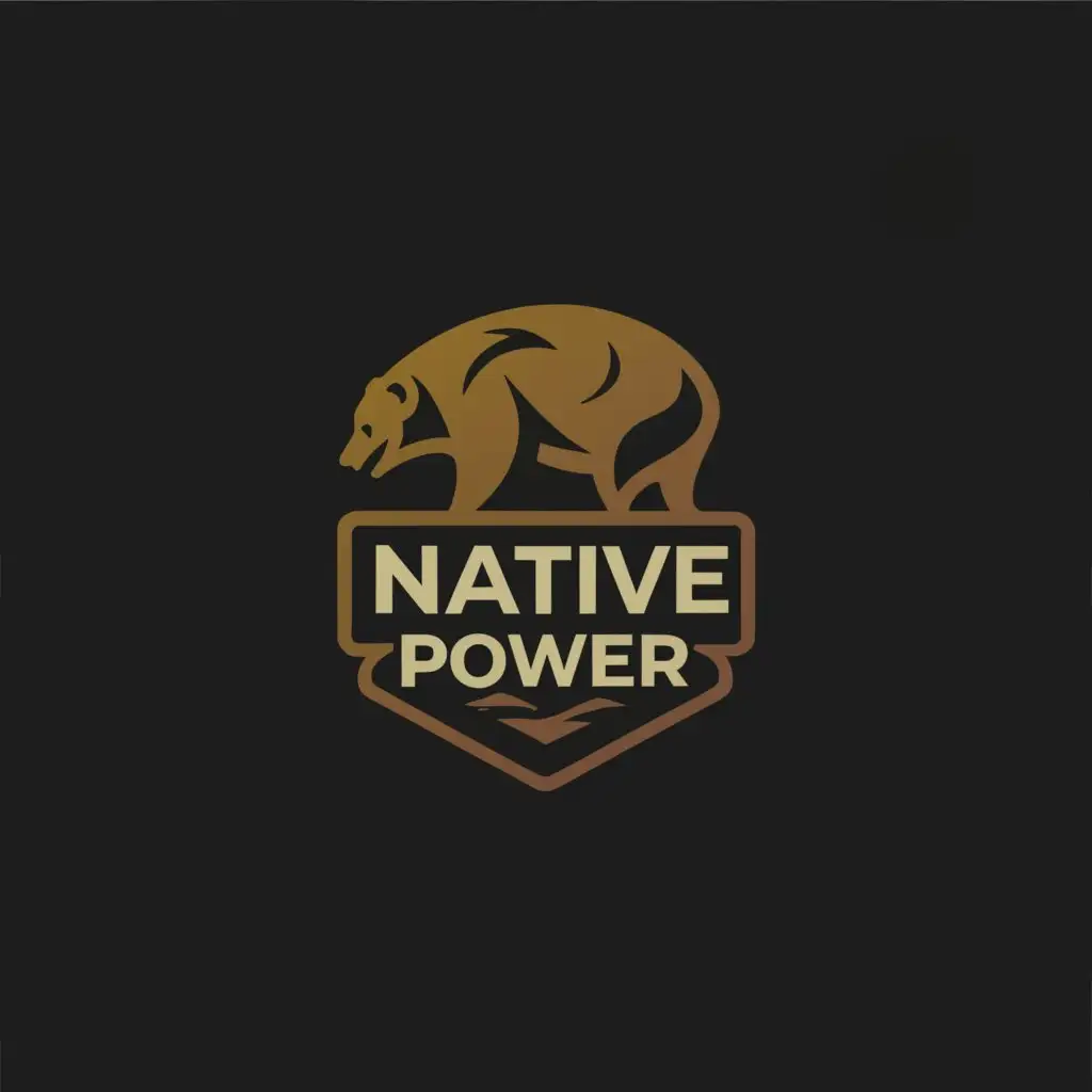 a logo design,with the text "native power", main symbol:bear,Minimalistic,be used in Others industry,clear background