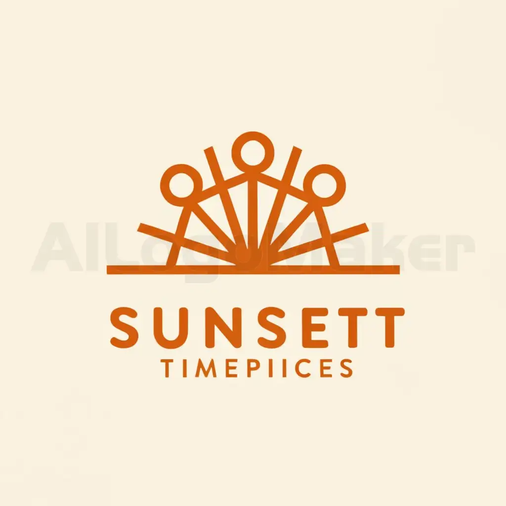 a logo design,with the text "Sunset Timepieces", main symbol:Clock,complex,be used in Others industry,clear background