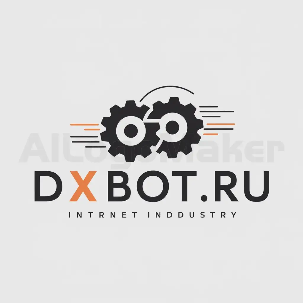 a logo design,with the text "DxBot.ru", main symbol:Gears,Moderate,be used in Internet industry,clear background