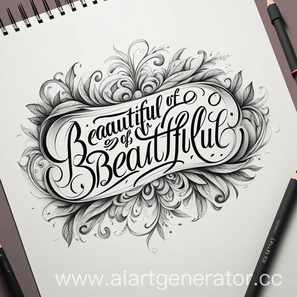 Drawing-with-Inscription-Collection-of-Beautiful-Fonts