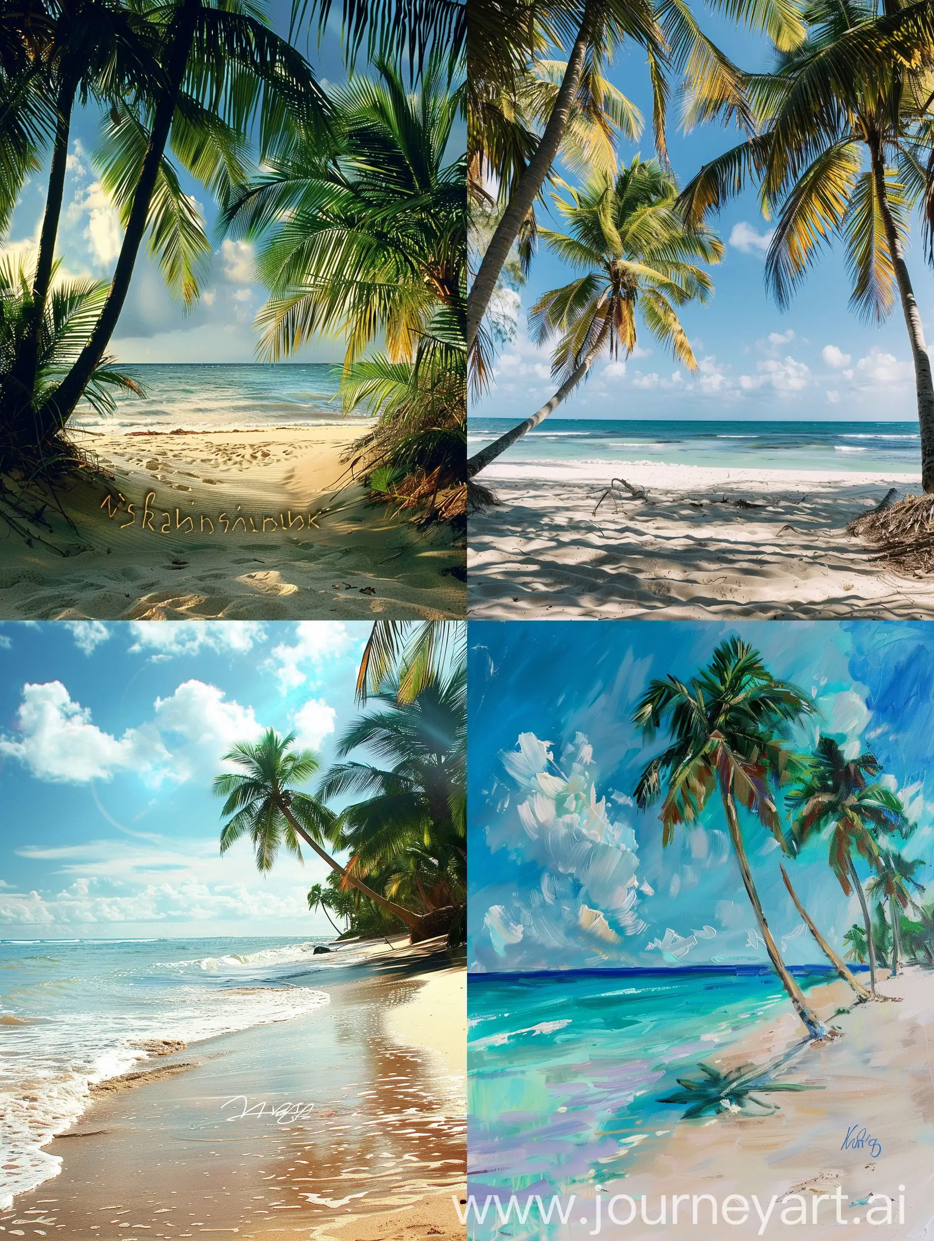 Tropical-Beach-Scene-with-Palm-Trees-and-Personalized-Inscription