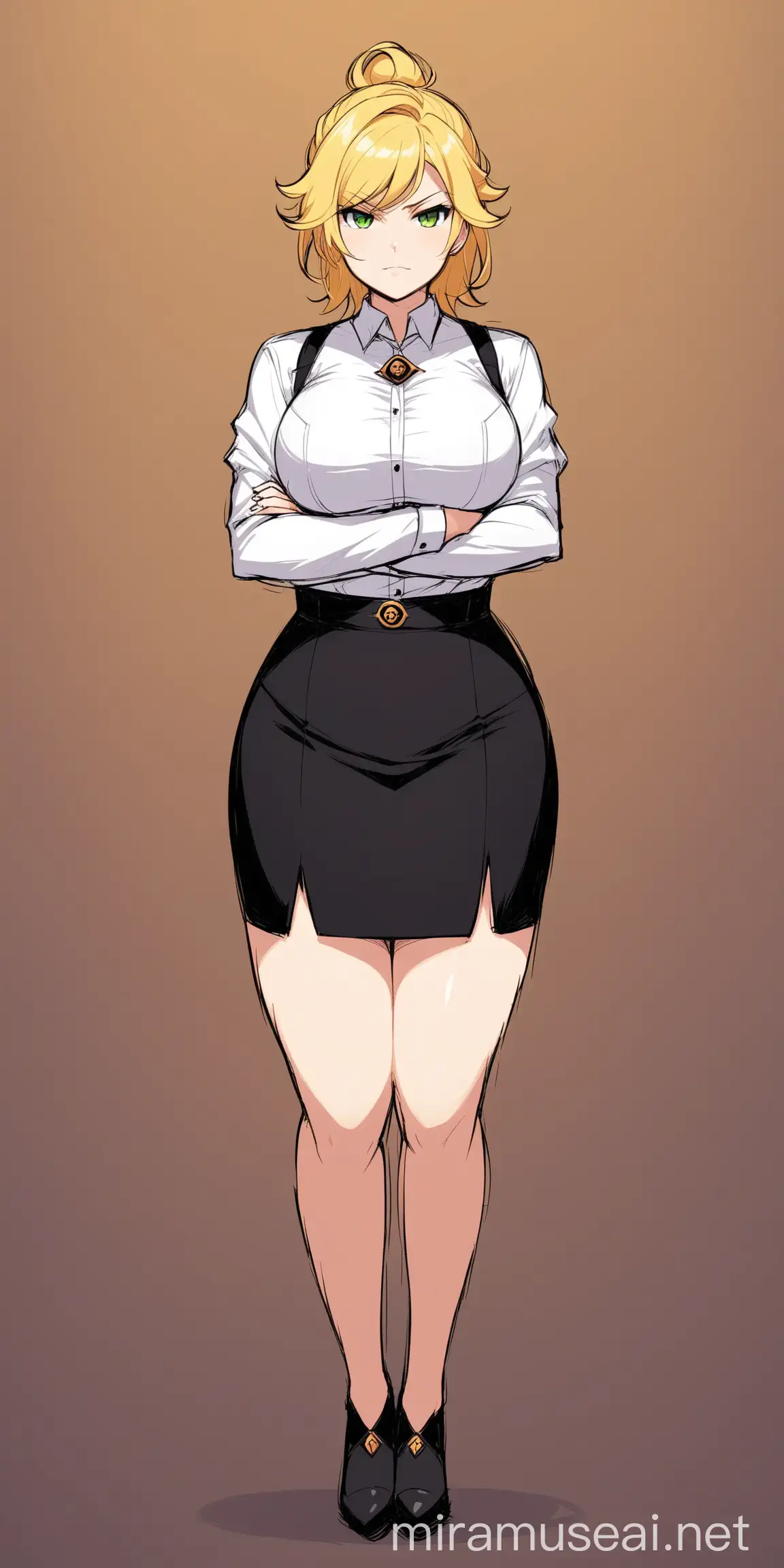 Glynda Goodwitch RWBY Standing with Arms Crossed Full Body Frontal Portrait