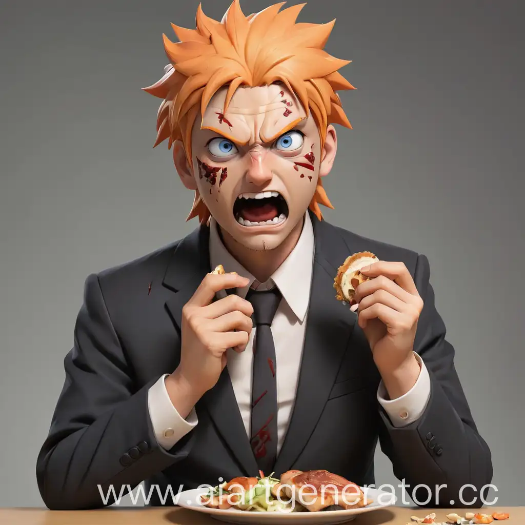 Naruto-Pain-Business-Suit-Eating-Russian-Borscht-Art