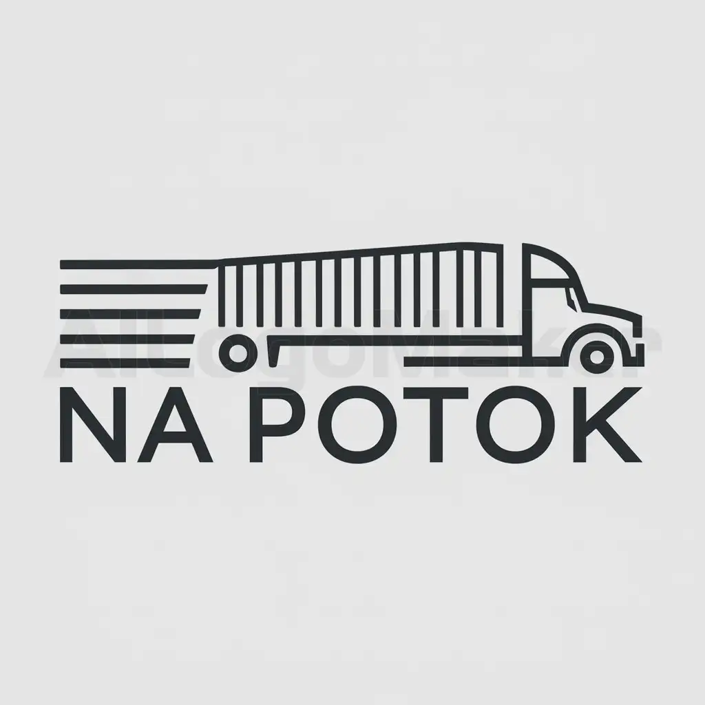 a logo design,with the text "Na potok", main symbol:cargo truck, logistics, goods,Moderate,be used in Others industry,clear background