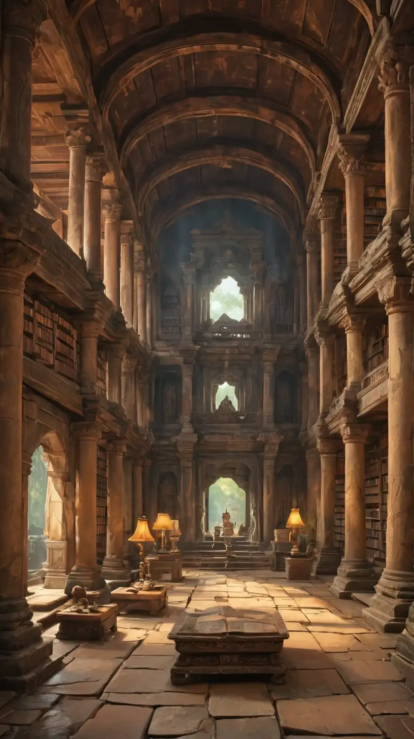 –Show an  in khmer empire, make it magical
 an ancient library show the magical library  make it like a fantasy land
