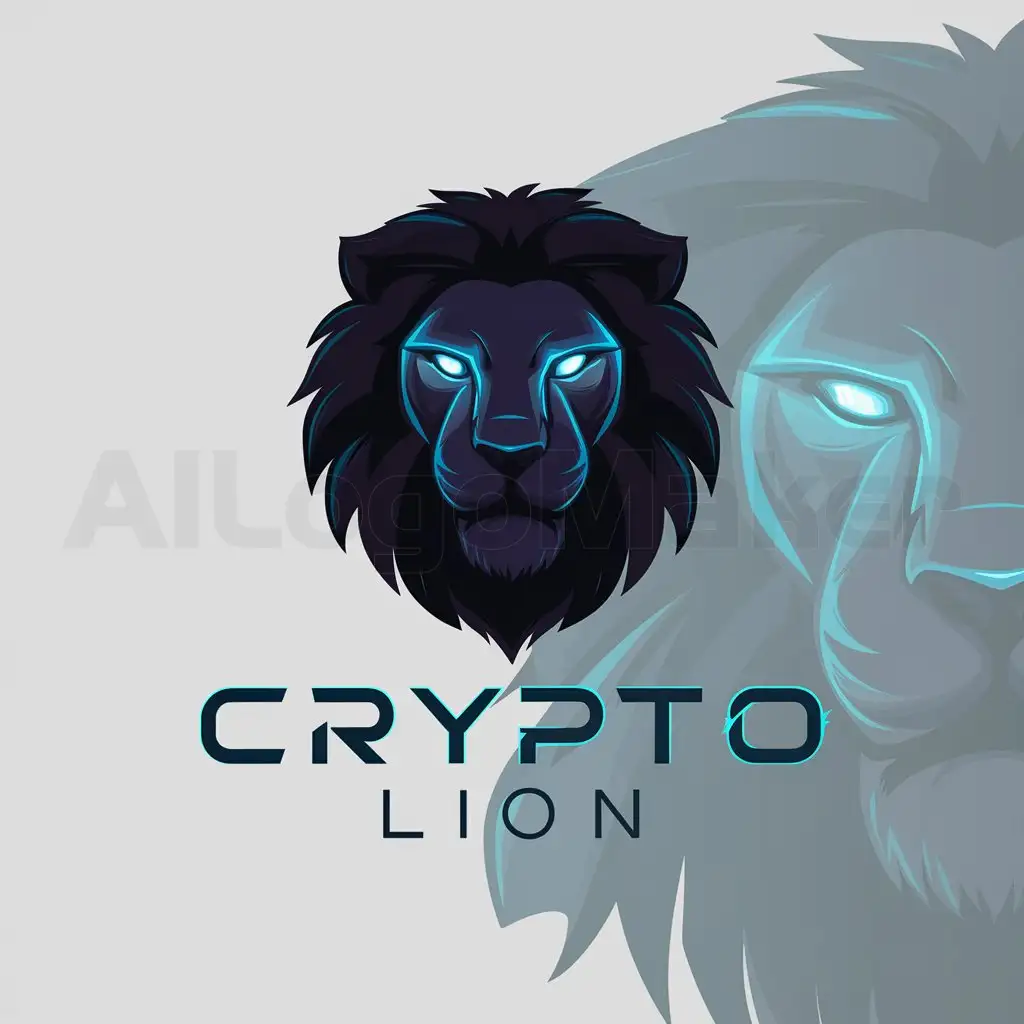 a logo design,with the text "crypto Lion", main symbol:crypto Lion фон темного цвета,Moderate,clear background