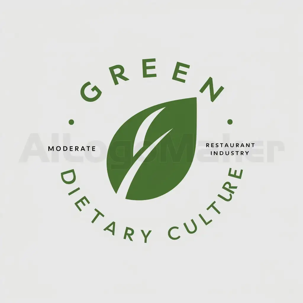a logo design,with the text "green dietary culture", main symbol:green,Moderate,be used in Restaurant industry,clear background