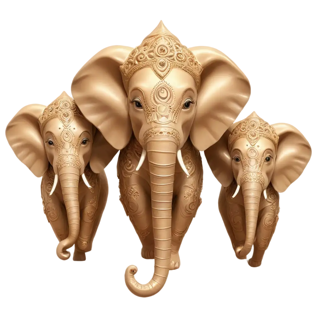 elephant mandala faces, 3d render