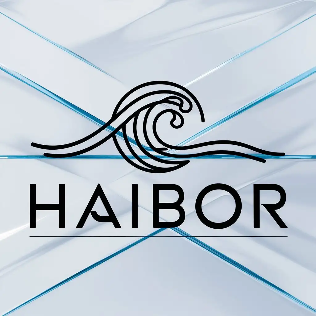 a logo design,with the text "Haibor", main symbol:ocean,complex,clear background