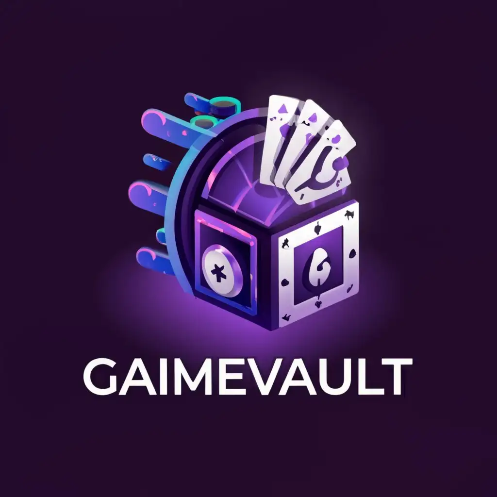 a logo design,with the text "GameVault", main symbol:casino game Vault,Moderate,clear background