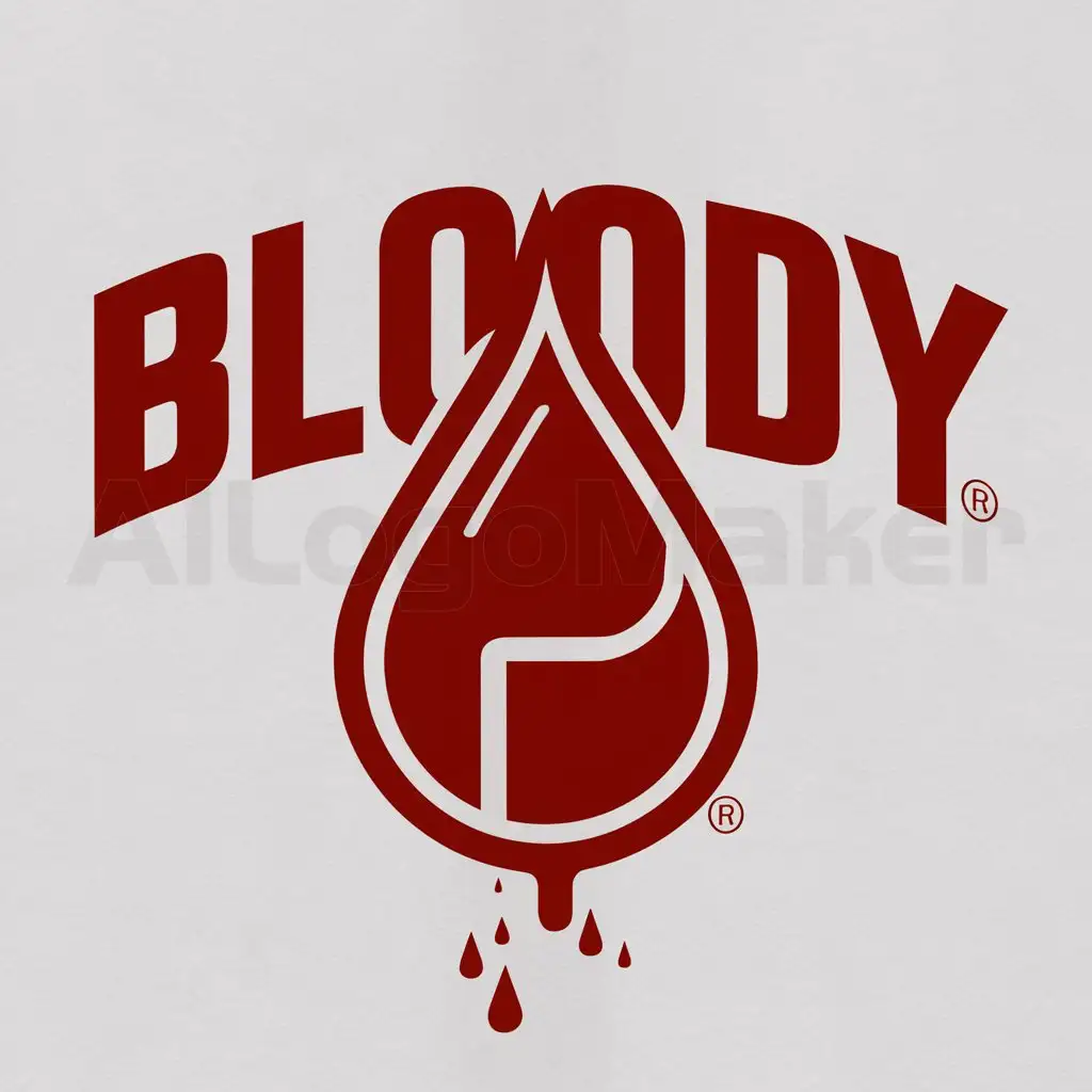 a logo design,with the text "BLOODY", main symbol:BLOOD,Moderate,clear background