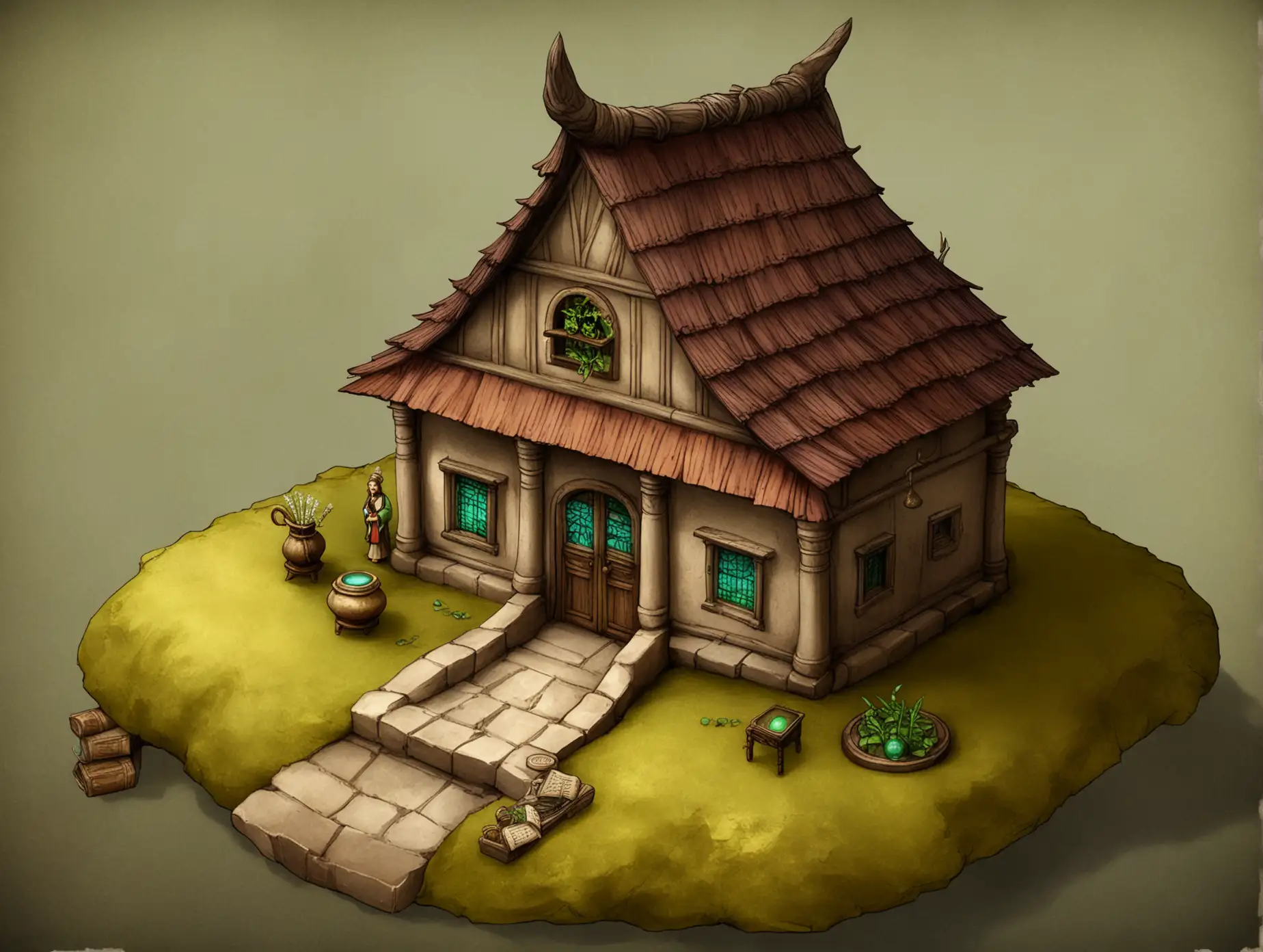 Herbalists-Figurine-House-Exterior-View-for-Novel-Interface
